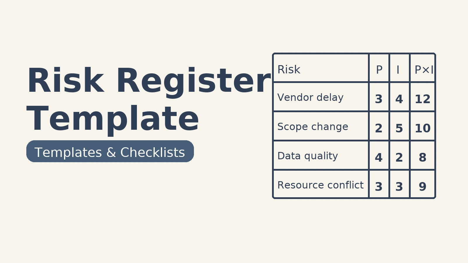 Risk Register Template — قالب سجل المخاطر