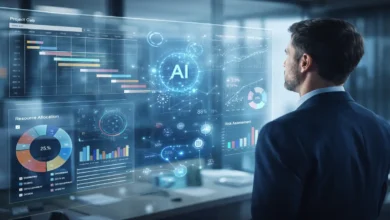 AI project management decision support concept