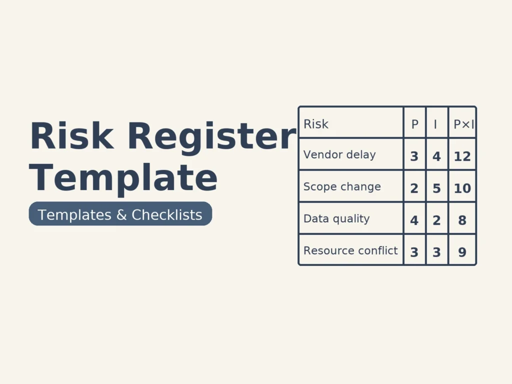 Risk Register Template — قالب سجل المخاطر