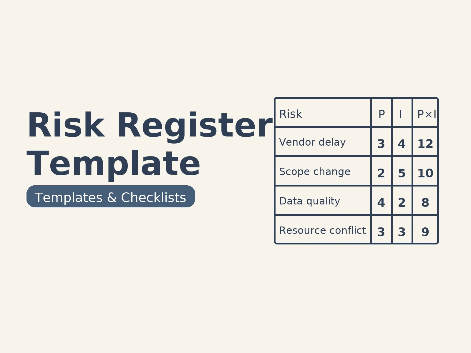 Risk Register Template — قالب سجل المخاطر